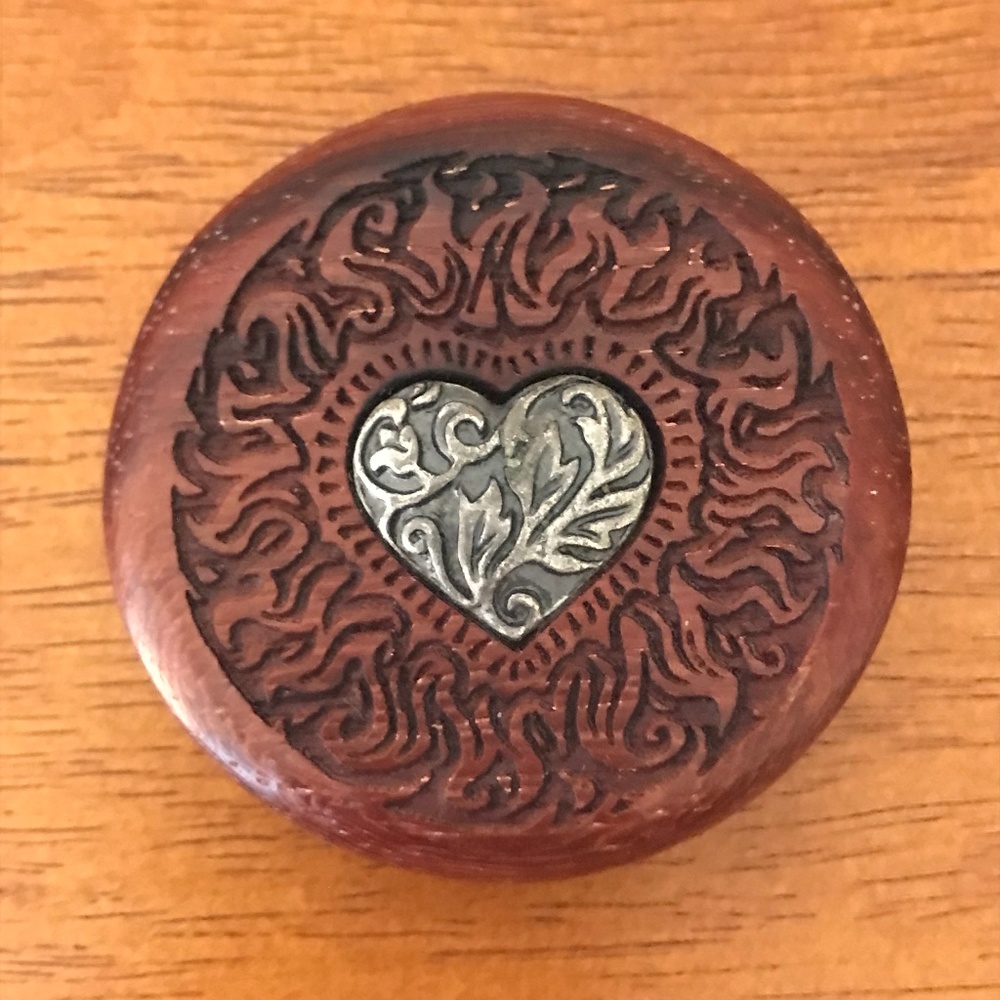 Vintage 90s Brighton Wood and Silver Box